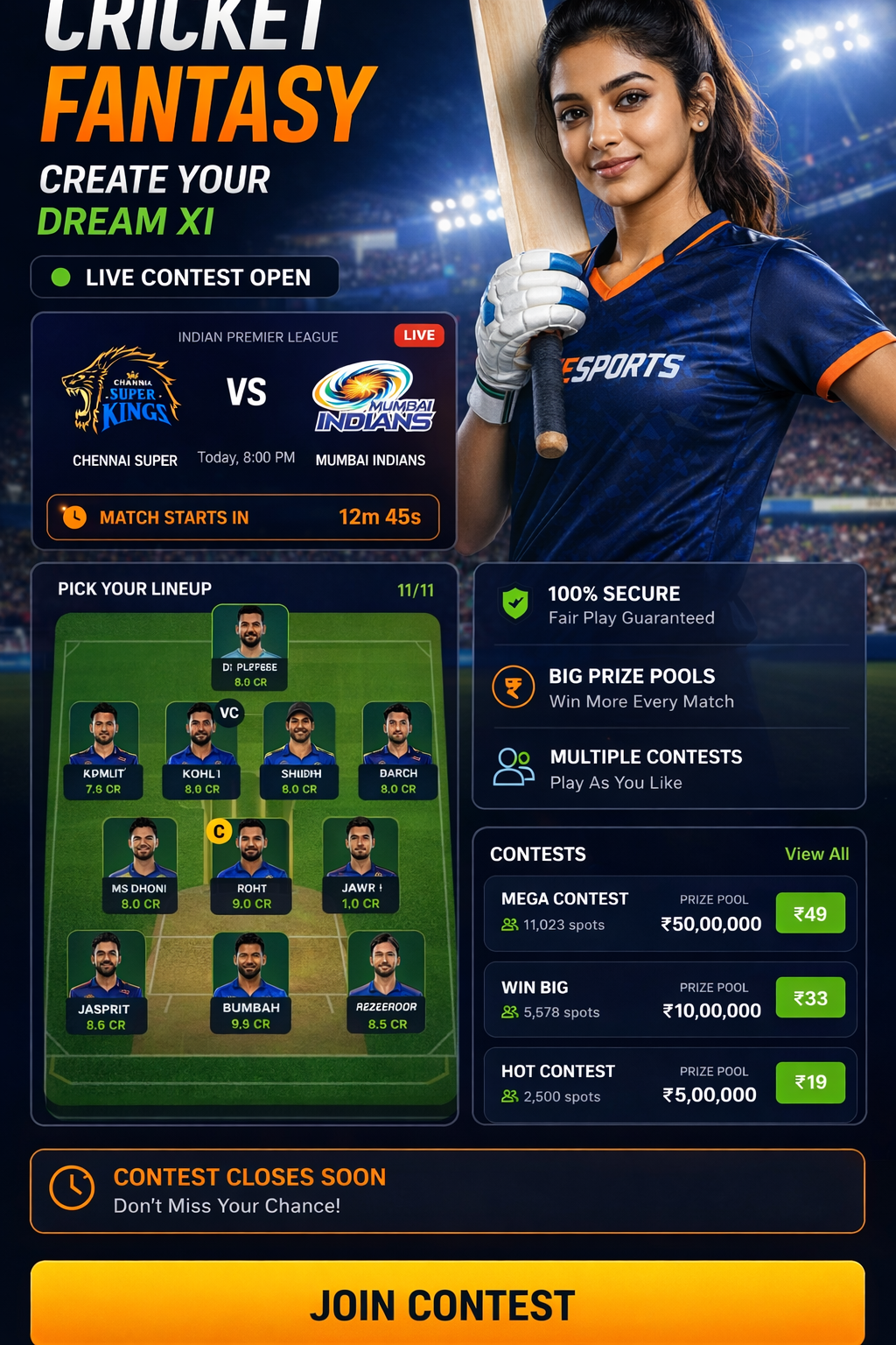Come Cricket Hub cricket matchday visual