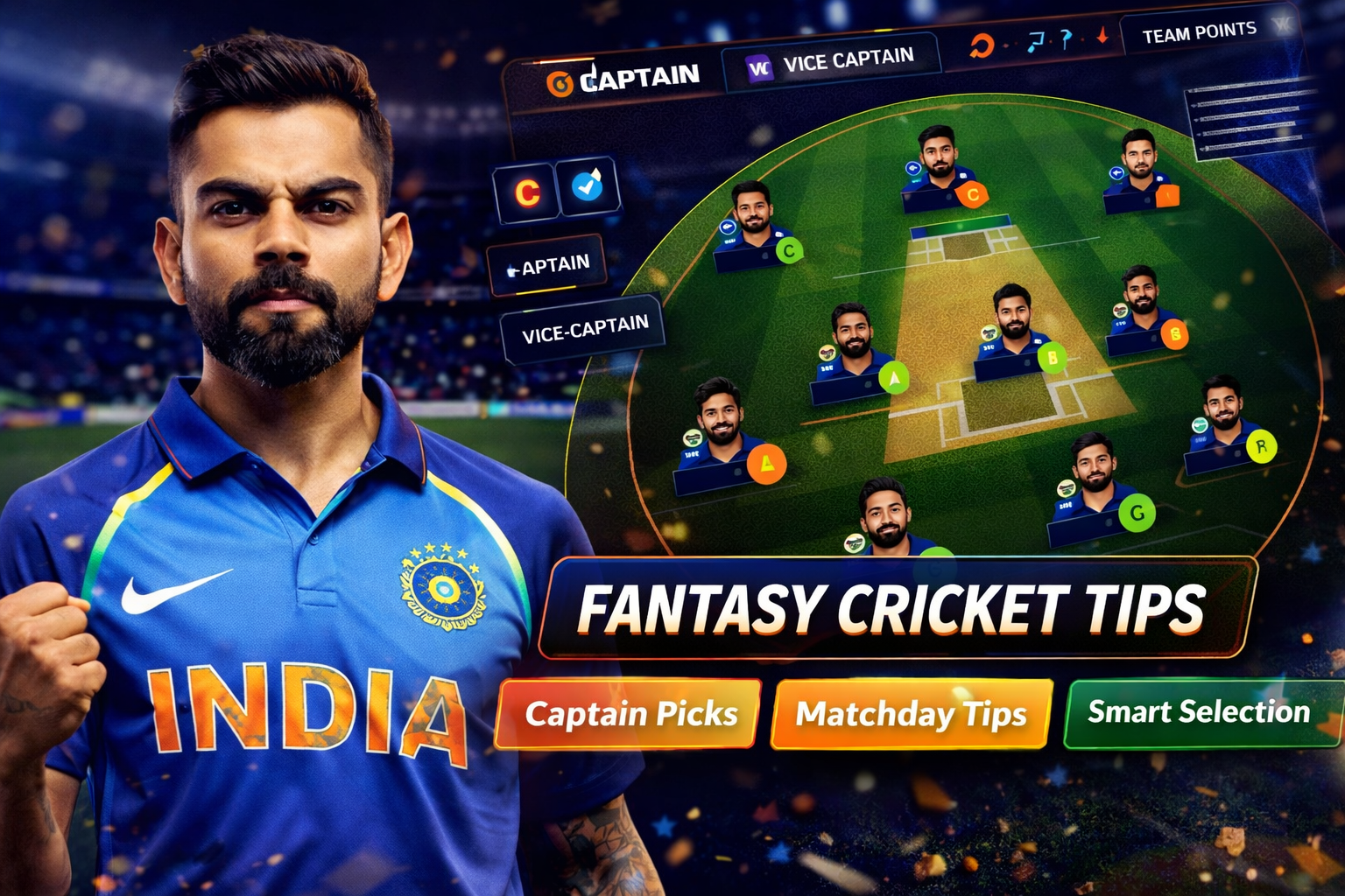 Come Cricket Hub role based fantasy cricket checklist